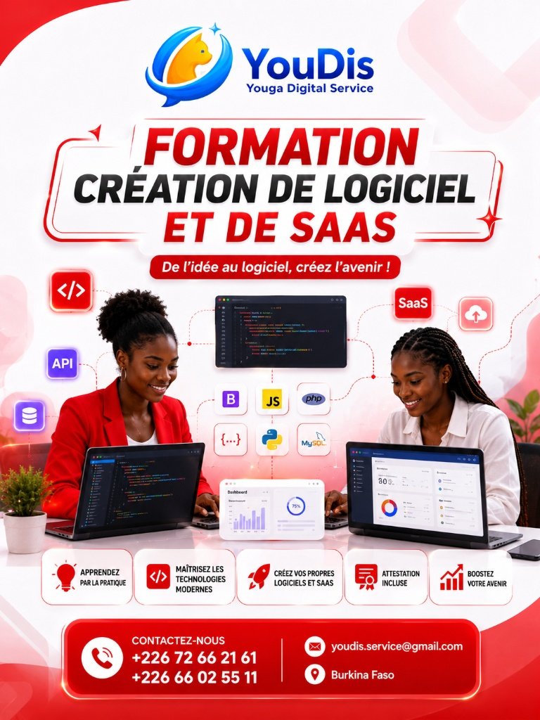 Formation Création de Logiciel et SaaS - YouDis